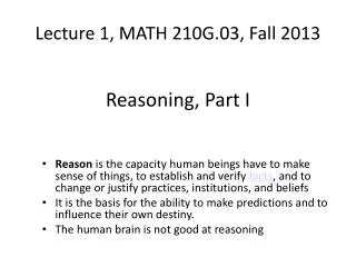 Lecture 1, MATH 210G.03, Fall 2013