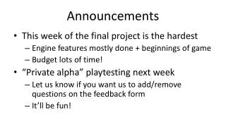 Announcements