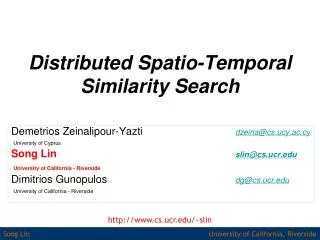 Distributed Spatio-Temporal Similarity Search