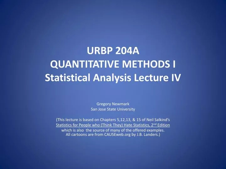 urbp 204a quantitative methods i statistical analysis lecture iv