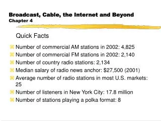 Broadcast, Cable, the Internet and Beyond Chapter 4