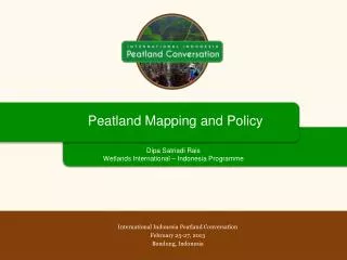 Peatland Mapping and Policy