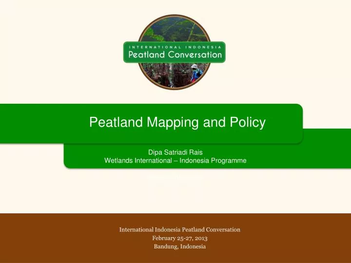peatland mapping and policy