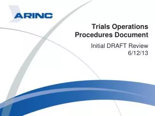 Trials Operations Procedures Document