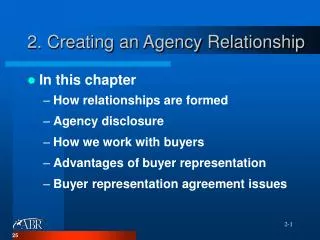 2. Creating an Agency Relationship