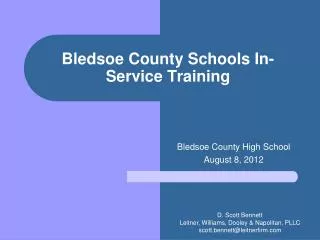 Bledsoe County Schools In-Service Training