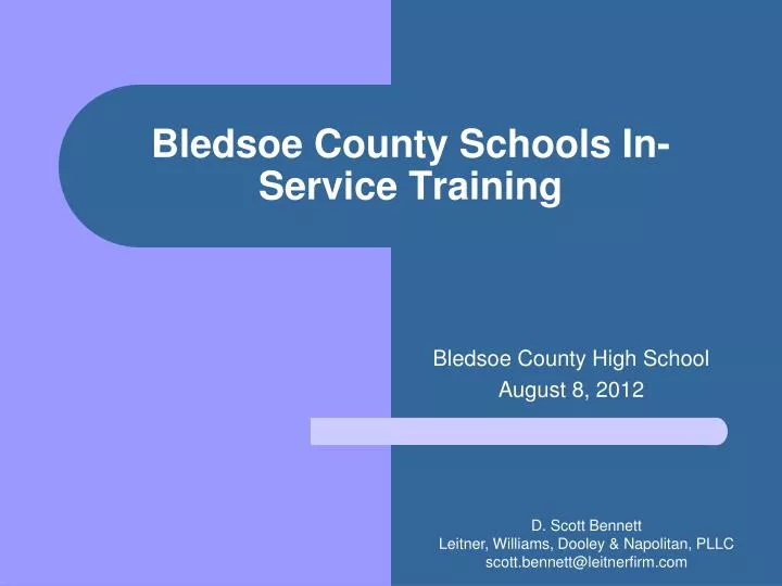 bledsoe county schools in service training