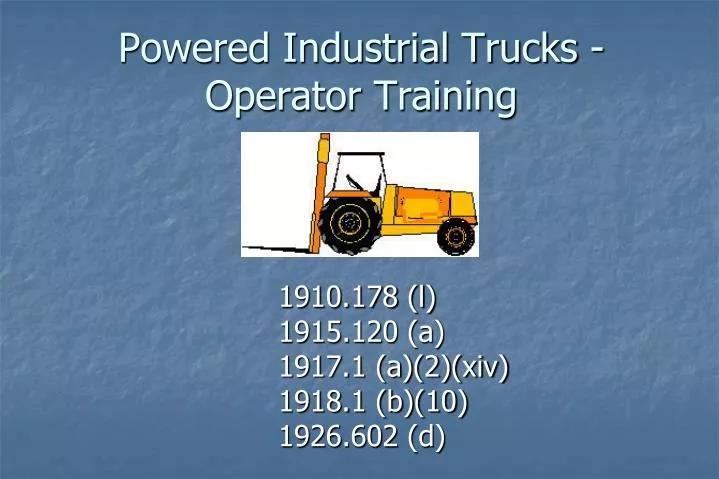 powered industrial trucks operator training