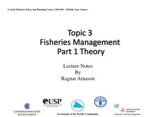 Topic 3 Fisheries Management Part 1 Theory