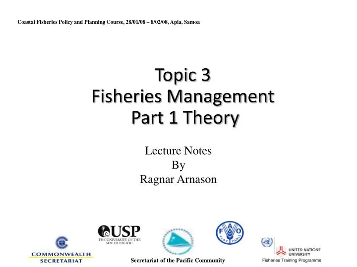 topic 3 fisheries management part 1 theory