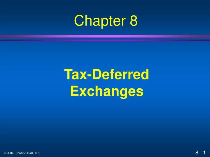 tax deferred exchanges
