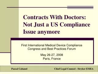 Contracts With Doctors: Not Just a US Compliance Issue anymore