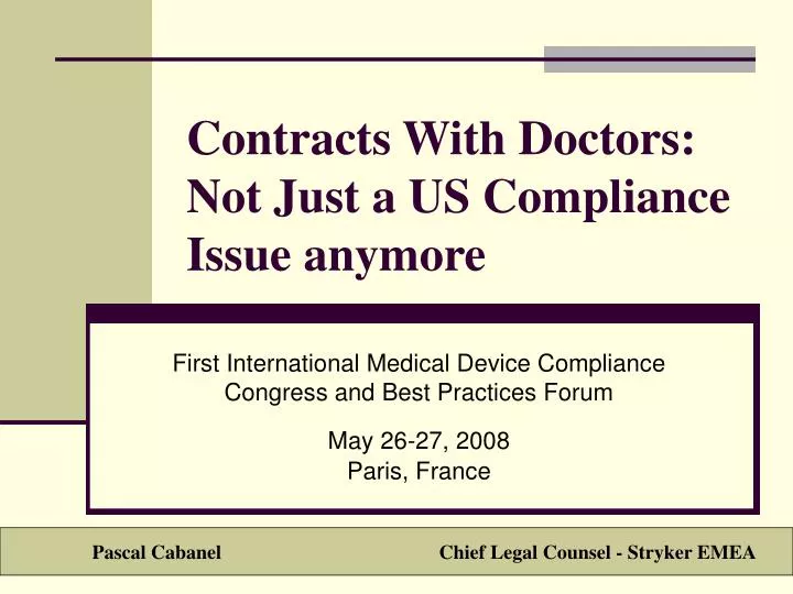 contracts with doctors not just a us compliance issue anymore