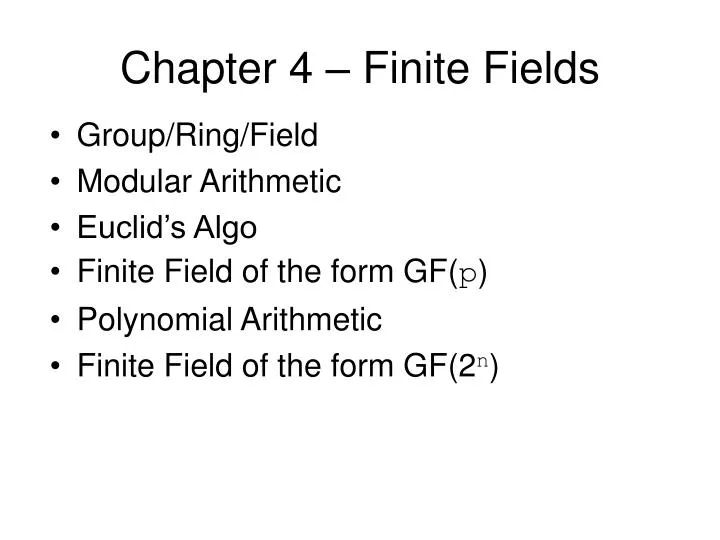 chapter 4 finite fields