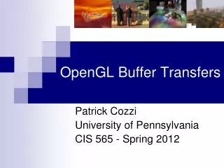 OpenGL Buffer Transfers