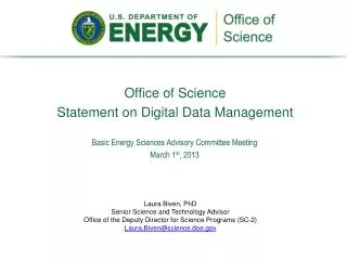 Office of Science Statement on Digital Data Management