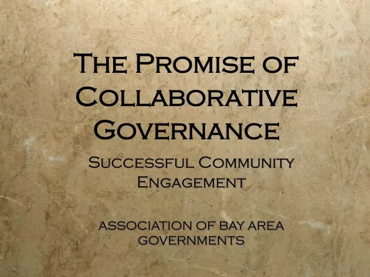 the promise of collaborative governance