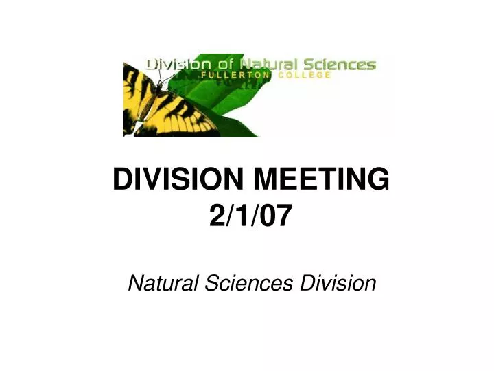 division meeting 2 1 07