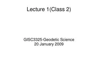 Lecture 1(Class 2)