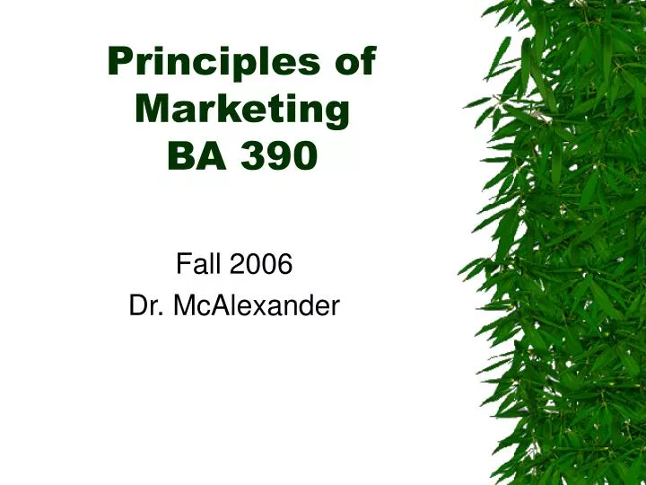 principles of marketing ba 390