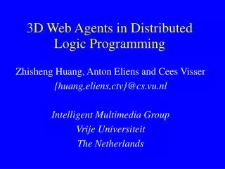3D Web Agents in Distributed Logic Programming