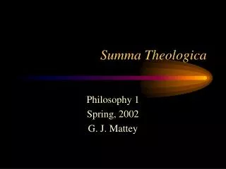 Summa Theologica