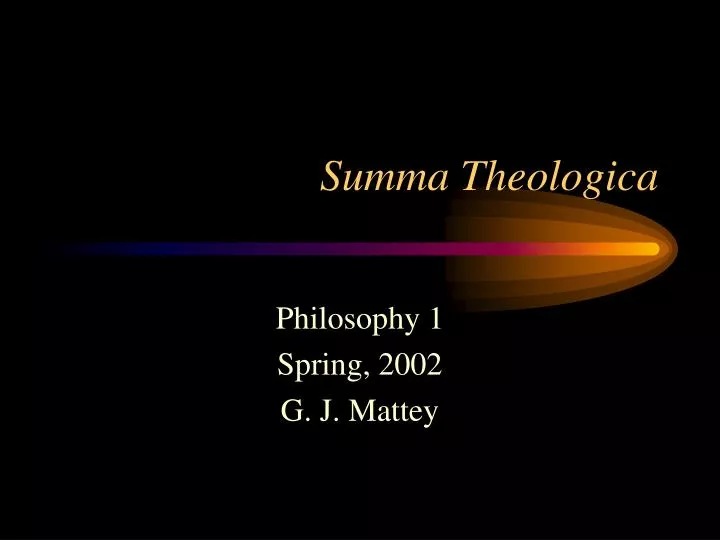 summa theologica