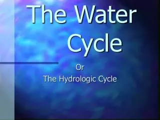 The Water 			Cycle