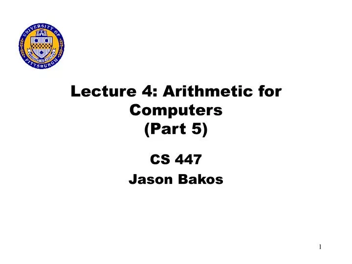 lecture 4 arithmetic for computers part 5
