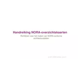 Handreiking NORA-overzichtskaarten