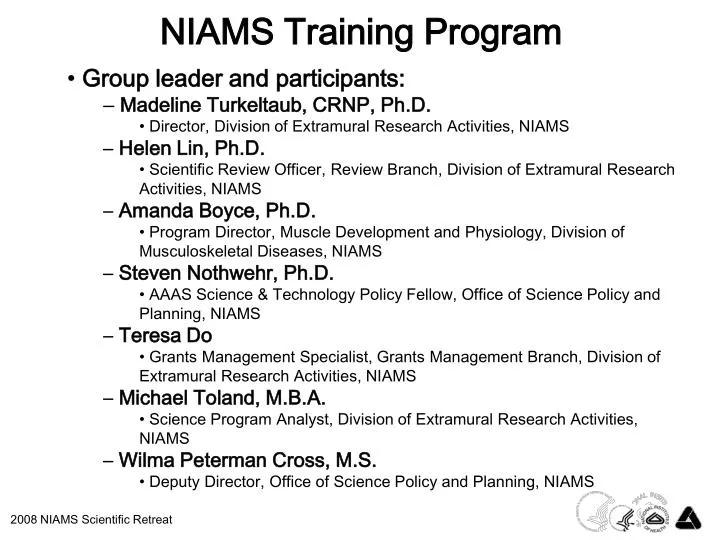 niams training program