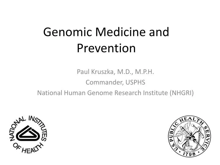 genomic medicine and prevention