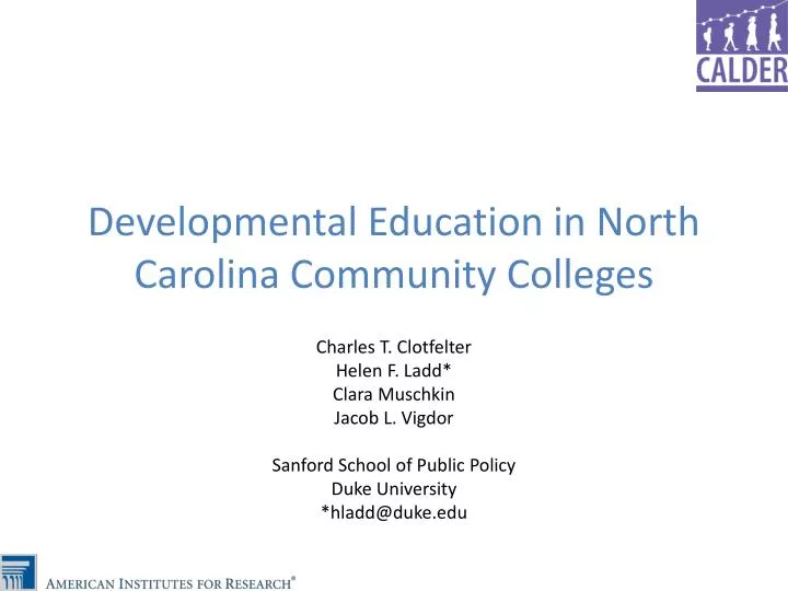 developmental education in north carolina community colleges