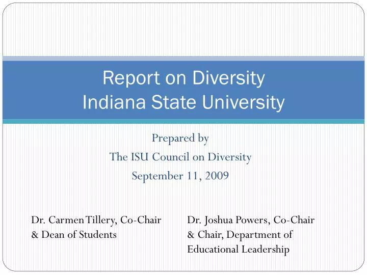 report on diversity indiana state university