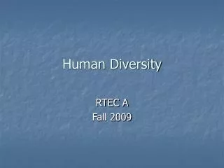 Human Diversity