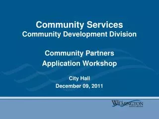 Community Services Community Development Division
