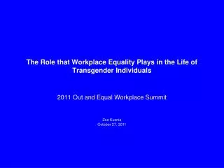 The Role that Workplace Equality Plays in the Life of Transgender Individuals