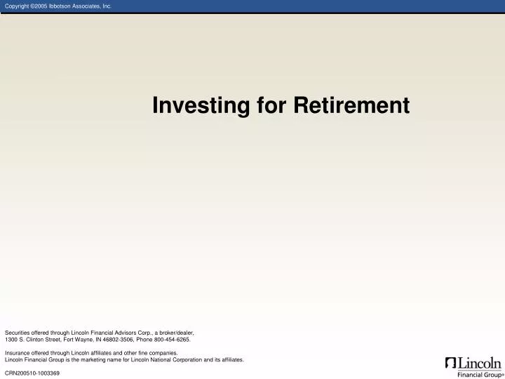 investing for retirement