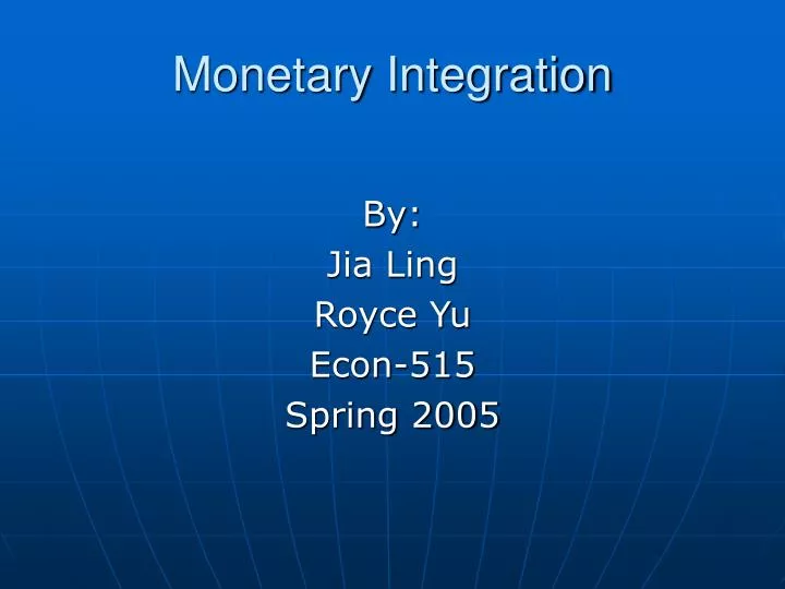 monetary integration