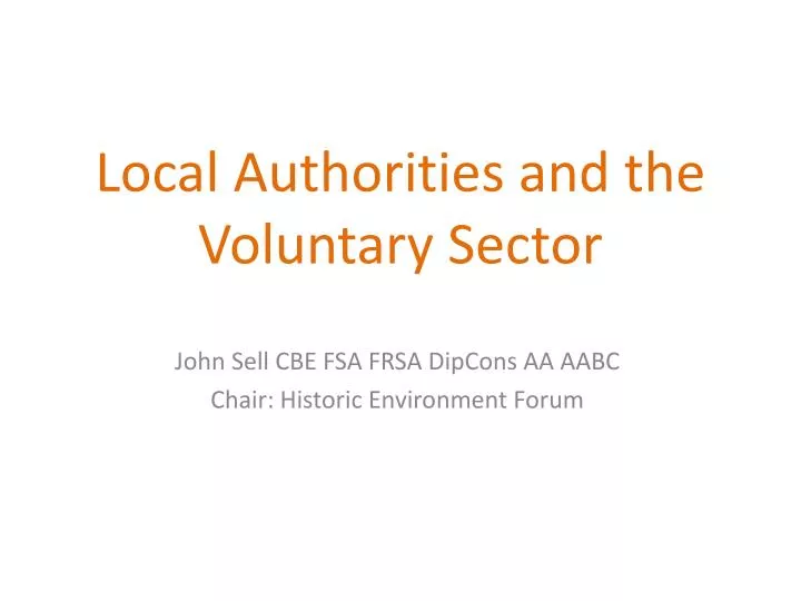 local authorities and the voluntary sector