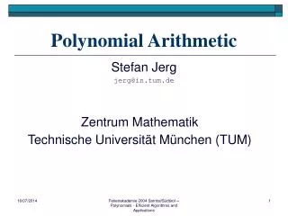 Polynomial Arithmetic