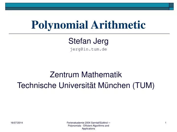 polynomial arithmetic