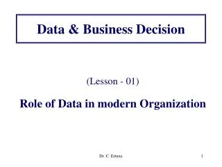 Data &amp; Business Decision