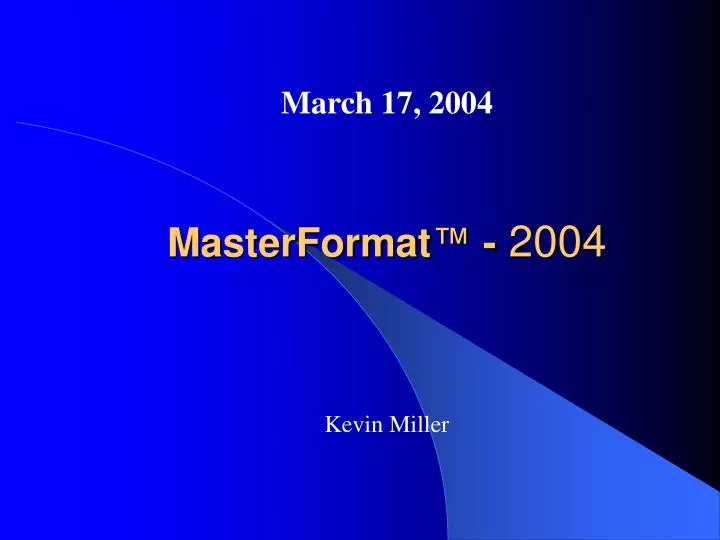 masterformat 2004