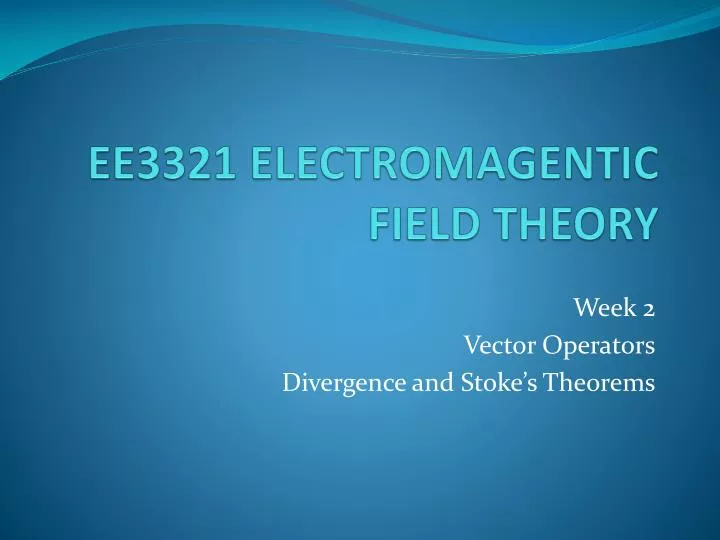 ee3321 electromagentic field theory