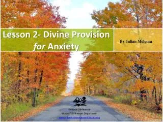 Lesson 2- Divine Provision for Anxiety
