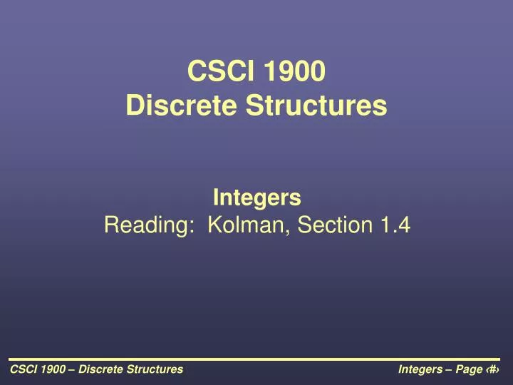 csci 1900 discrete structures