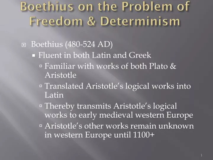 boethius on the problem of freedom determinism