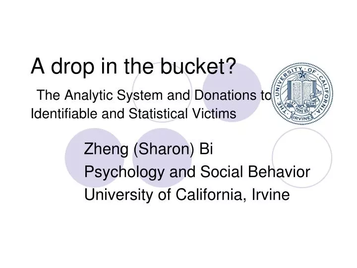 a drop in the bucket the analytic system and donations to identifiable and statistical victims