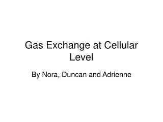 Gas Exchange at Cellular Level